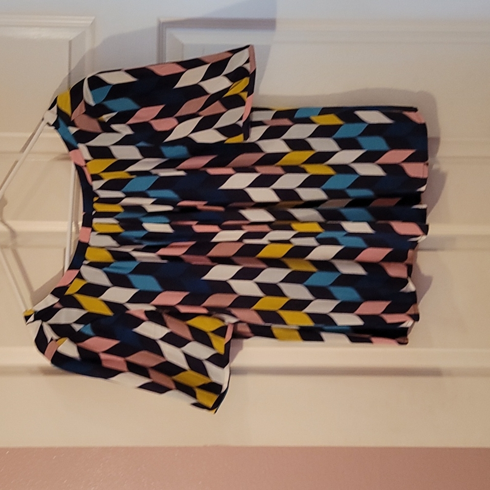 Boden Multi Colored Pleated Top Sz. 6